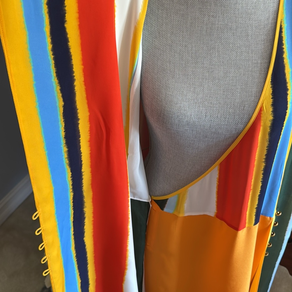 Tory Burch Colourful Striped Sleeveless Bettina Dress Size 12 - Picture 12 of 16